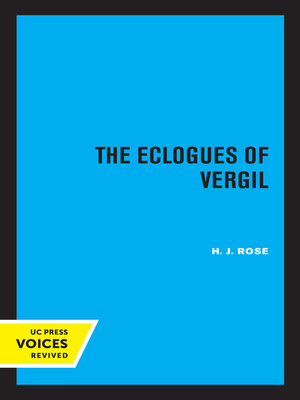 cover image of The Eclogues of Vergil
